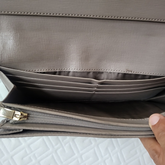 FURLA Babylon Continental Saffiano Leather Bifold Wallet Purs Grayt tope - Picture 6 of 12